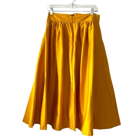 New York & Company Mustard Yellow Maxi midi skirt size 8 a-line - Picture 5 of 6